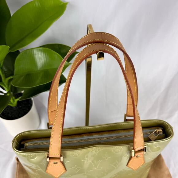 LOUIS VUITTON Vintage Vernis Houston Tote Green Patent Leather Bag With COA - Picture 15 of 15
